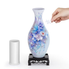 WowSome 3D puzzle vase during assembly with snap-together pieces for easy setup