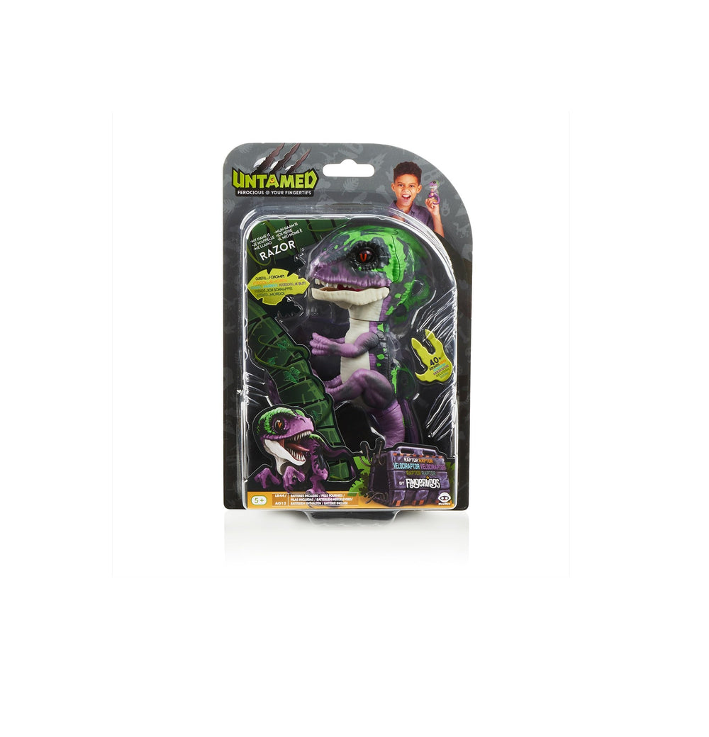 WowWee Untamed Raptor Razor Purple snapping jaws in action for interactive play