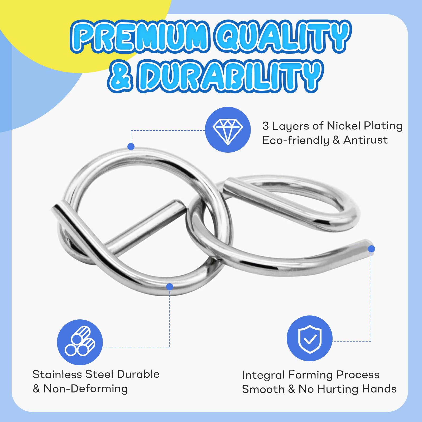 Woyuosn metal puzzle pieces interlock to encourage calm, patient problem solving