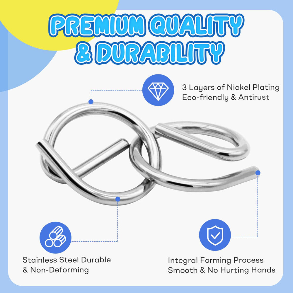 Woyuosn metal puzzle pieces interlock to encourage calm, patient problem solving