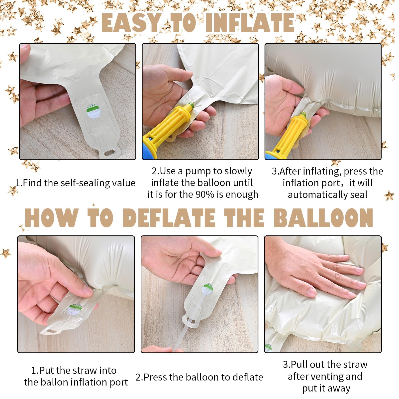 Wpensky 40-inch cream G balloon, inflated, quick decor setup for parties.