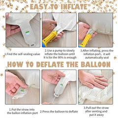 Wpensky 40-inch cream G balloon, inflated, quick decor setup for parties.