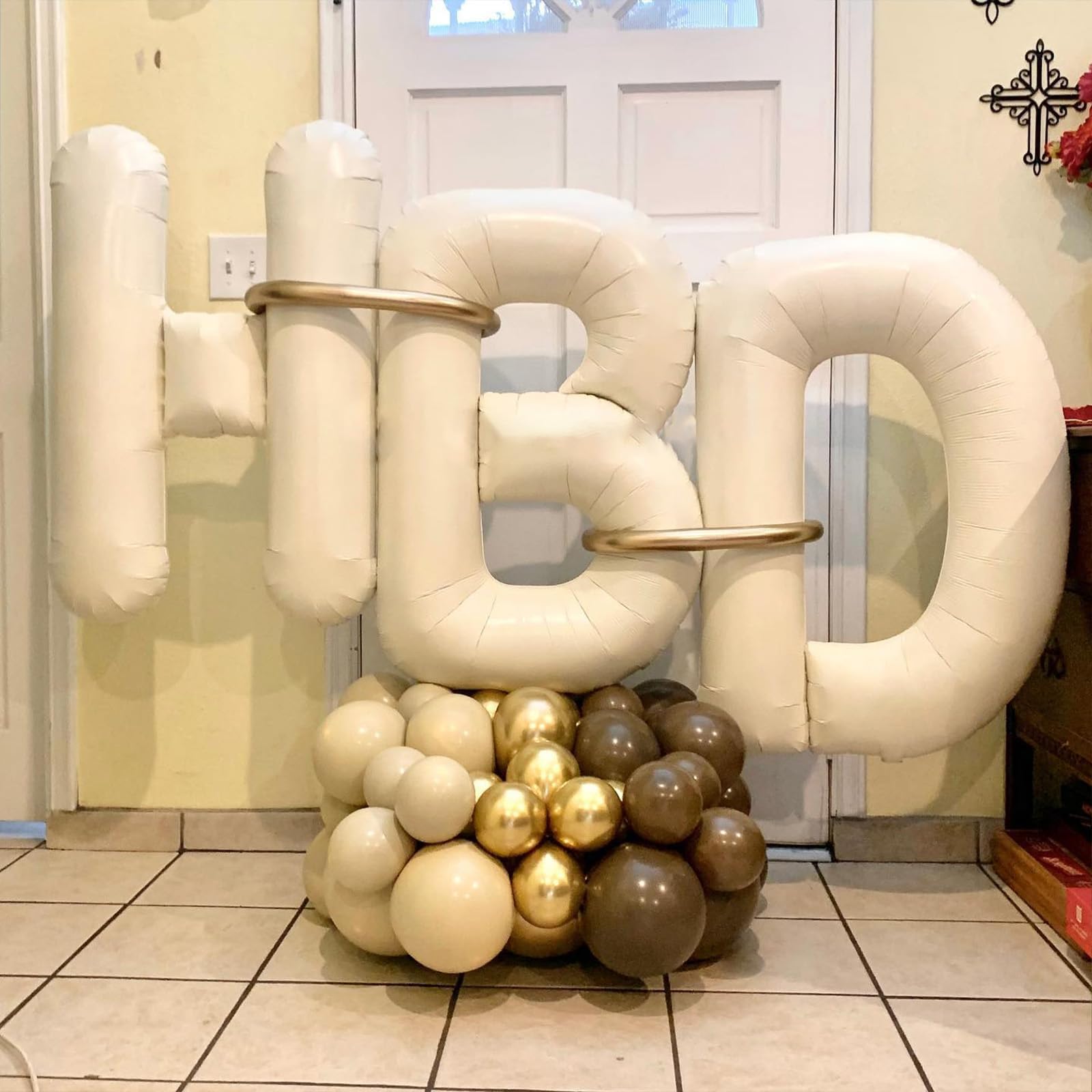 Wpensky 40-inch cream G balloon, wedding backdrop addition for timeless photos.