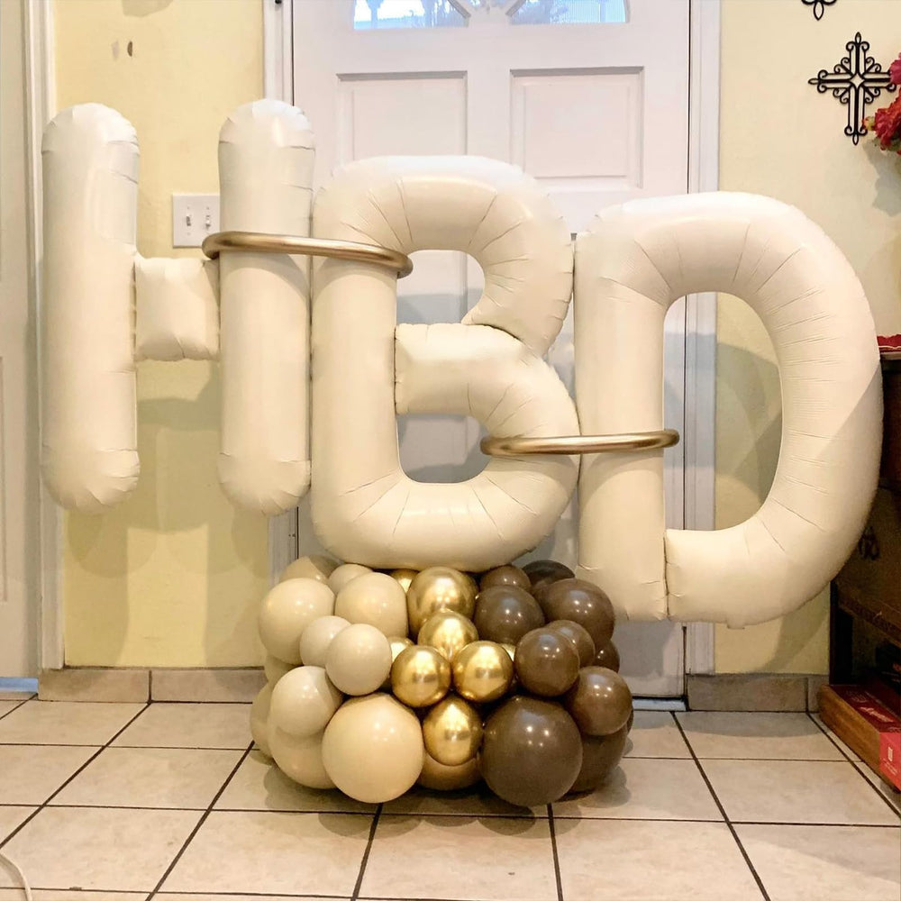 Wpensky birthday decor cream letter R highlights versatile styling for various themes.
