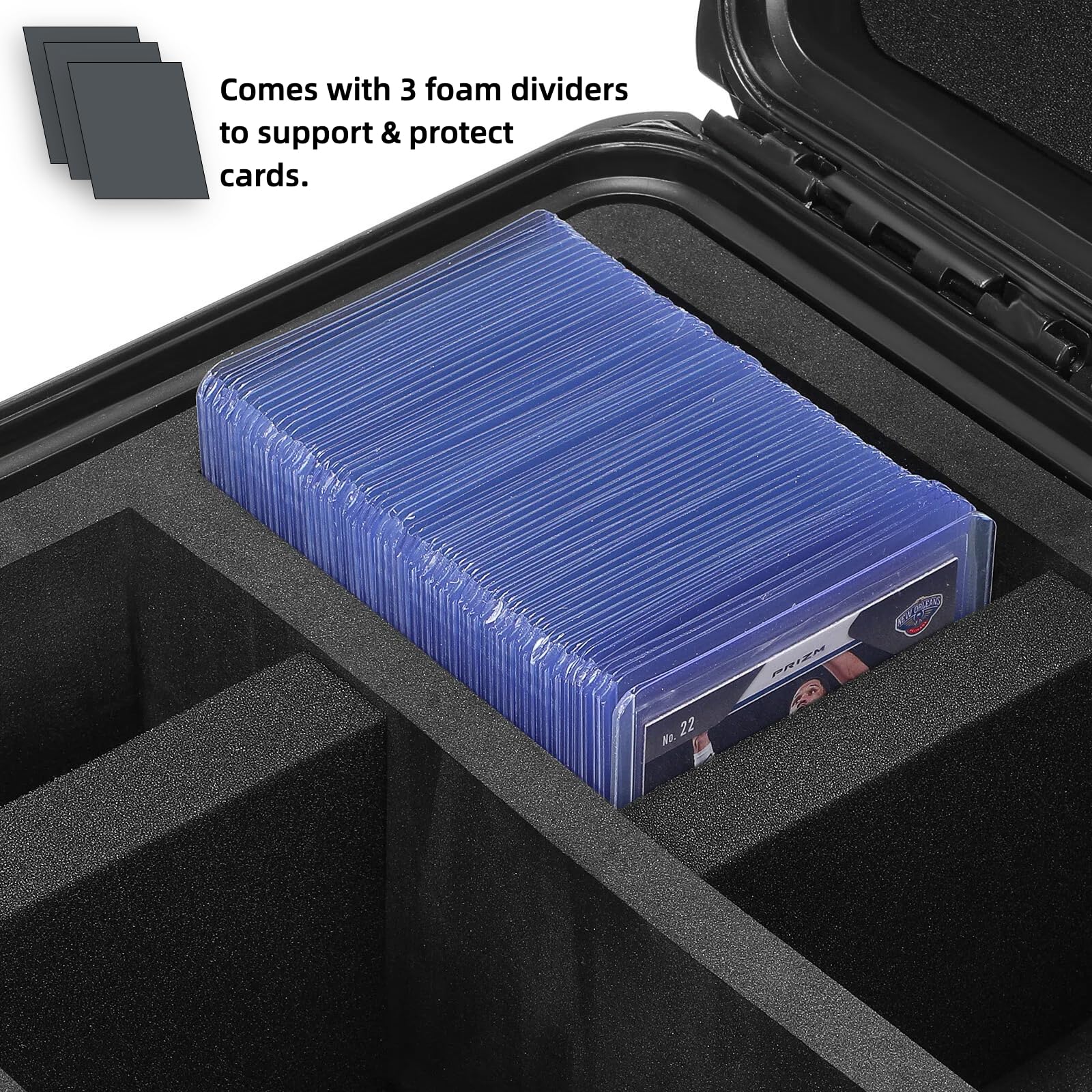 WPGEAR precise internal compartments snugly fit 3x4 top loaders.