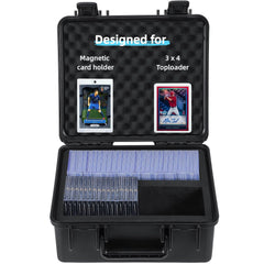 WPGEAR hard shell case protects 3x4 top loaders during transport.
