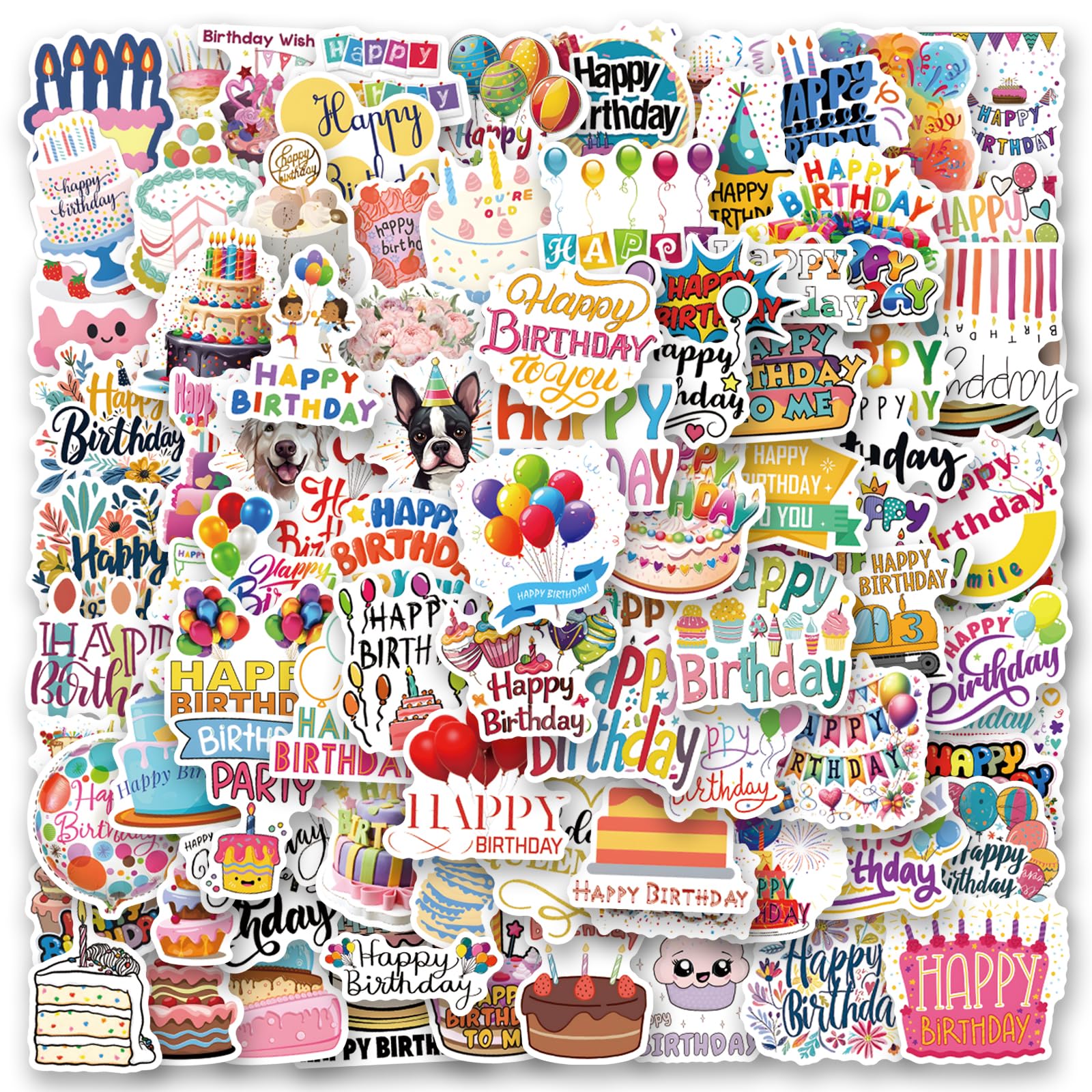 WQOWEHI happy birthday stickers pack for laptops, personalize and brighten your gear.