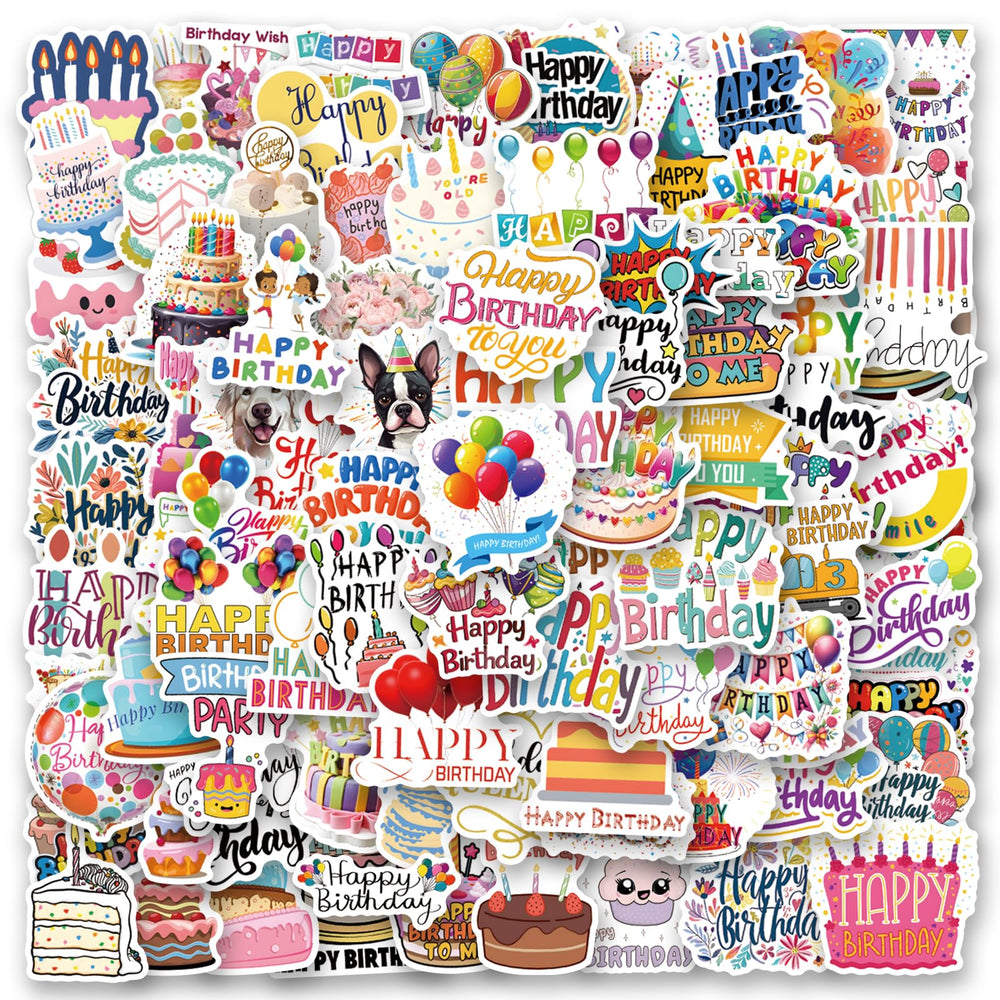 WQOWEHI happy birthday stickers pack for laptops, personalize and brighten your gear.