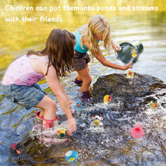 WQTHE rubber ducks for bath time provide sensory play without mess.