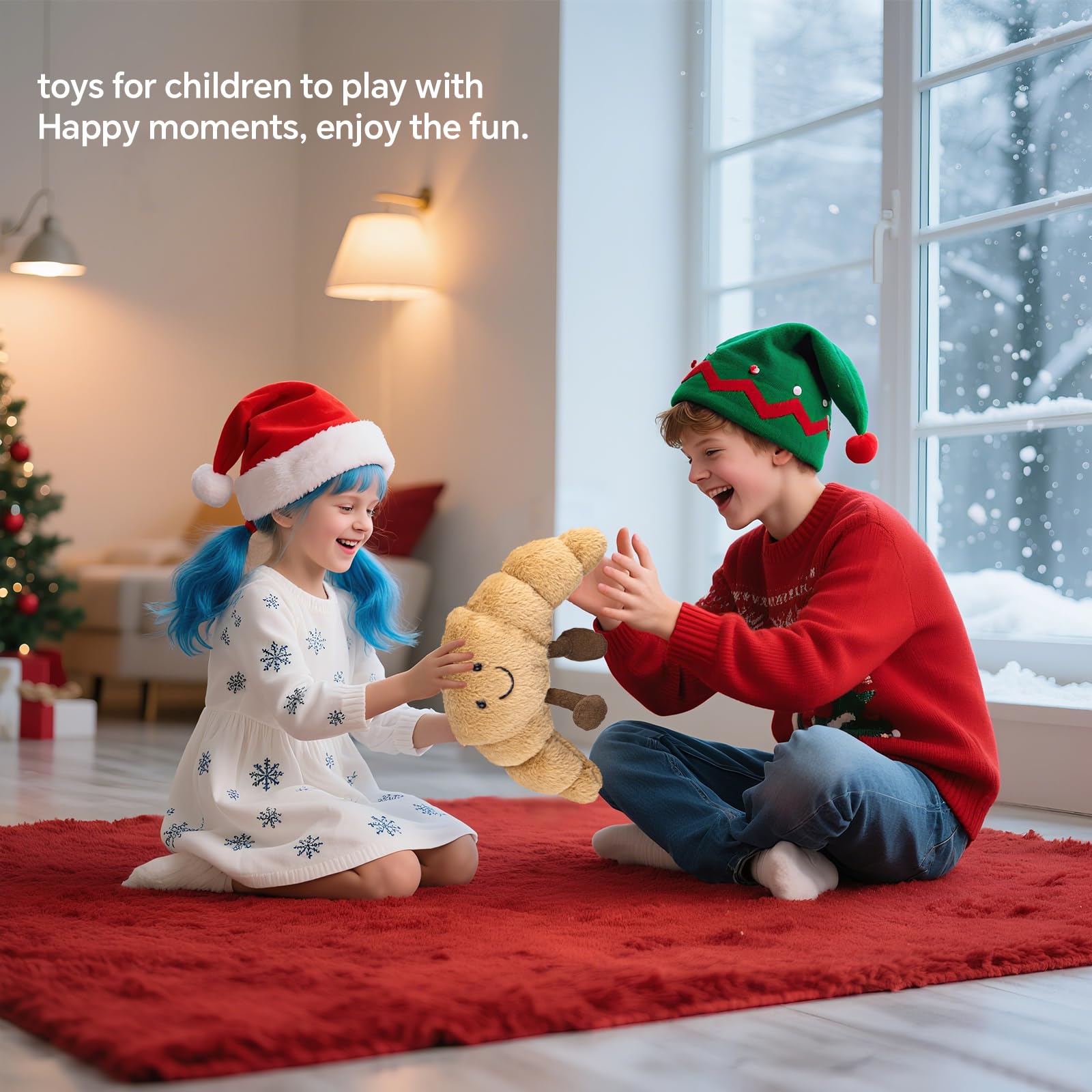 WqWqian croissant stuffed animal, perfect gift for kids and adults