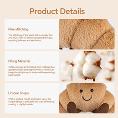 WqWqian croissant plush easy to clean with spot or gentle wash