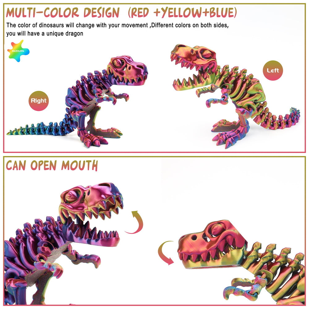 WQXWNFBA 3D printed dino multicolor captivates attention on desks and shelves.