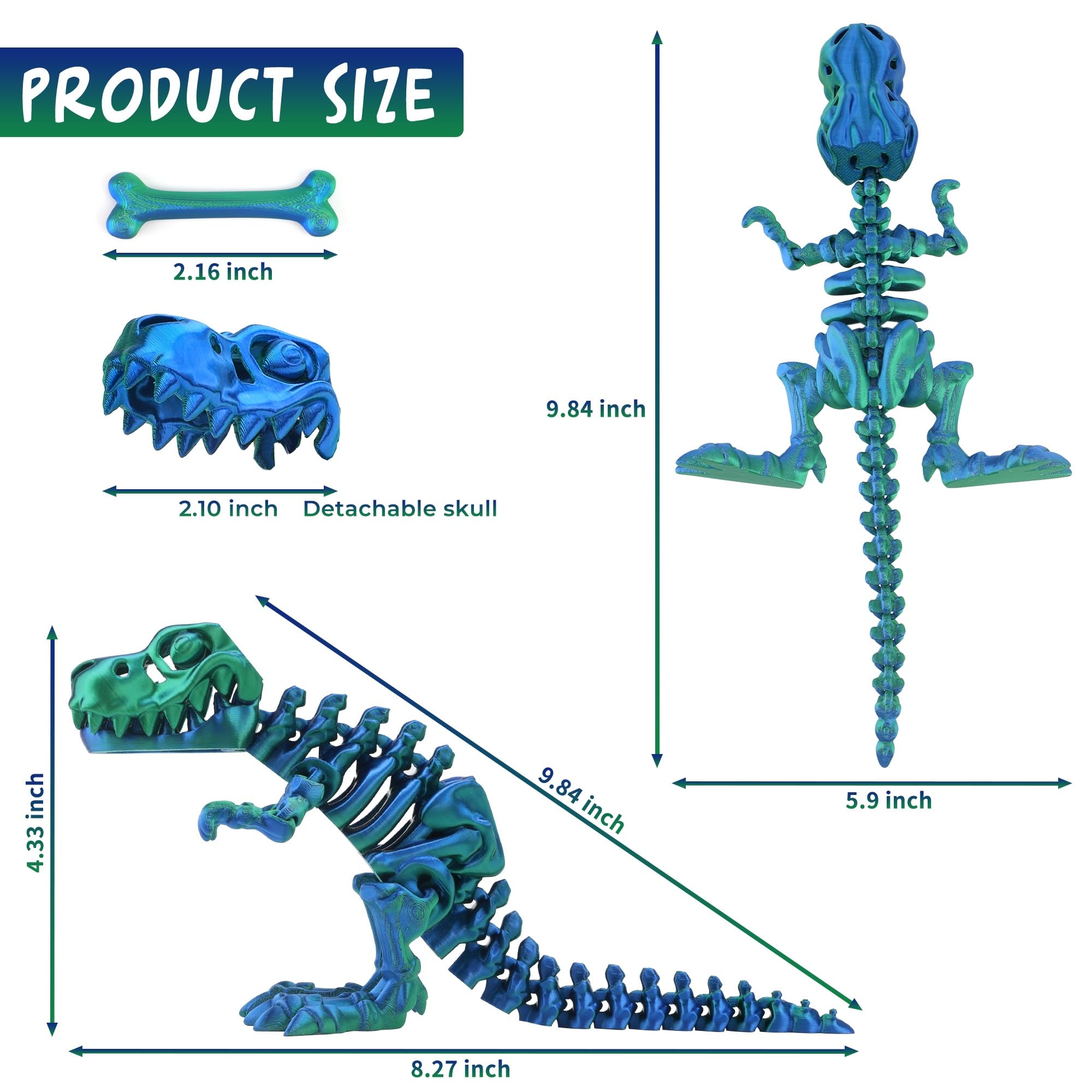 WQXWNFBA poseable T-Rex toy, flexible joints perfect for desk-based distraction.