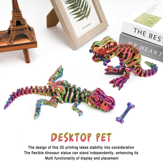 WQXWNFBA T-Rex skeleton articulated with flexible joints for dynamic posing.