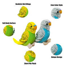 WQY GroceryShop budgerigar plush toy close-up fabric highlights durable, soft exterior
