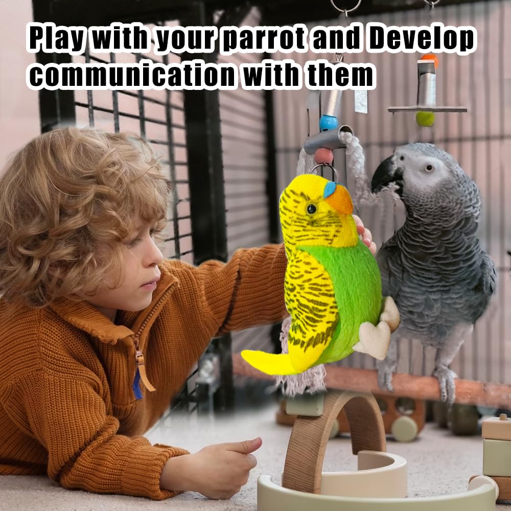 WQY GroceryShop budgerigar plush toy display idea brightens shelves or playrooms