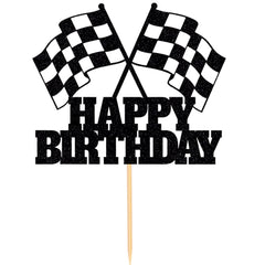 WRACKKIAR Race Car Topper glitter adds instant party flair to cakes.