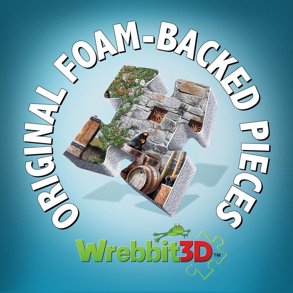 Wrebbit 3D Hagrid's Hut wood crates and textures add depth.