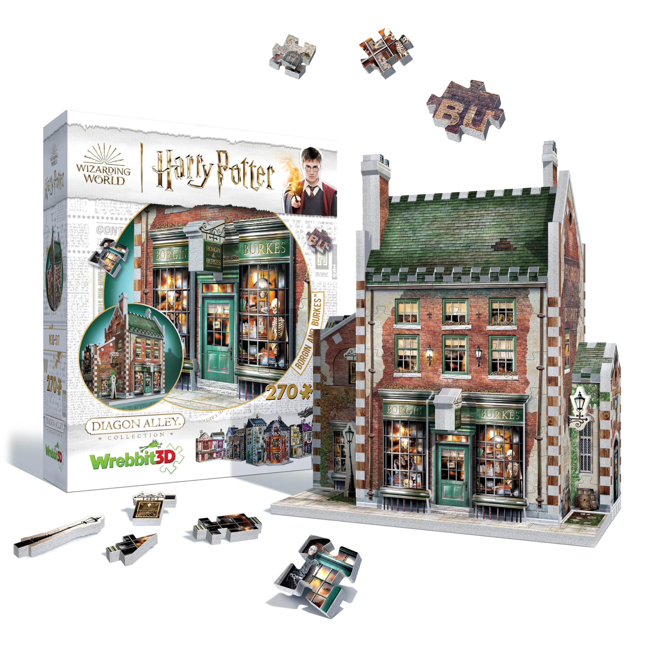 Wrebbit3D Borgin and Burkes puzzle model displayed as a Diagon Alley centerpiece for fans.