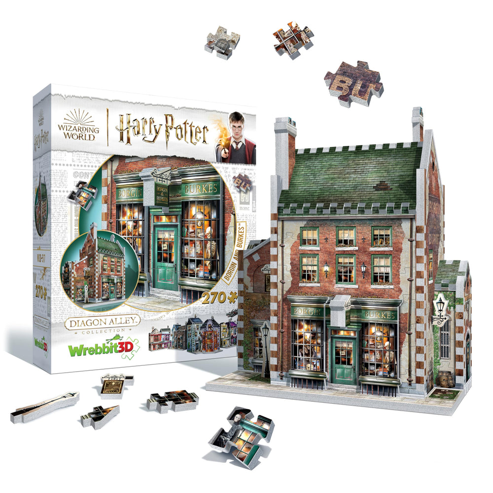 Wrebbit3D Borgin and Burkes puzzle model displayed as a Diagon Alley centerpiece for fans.