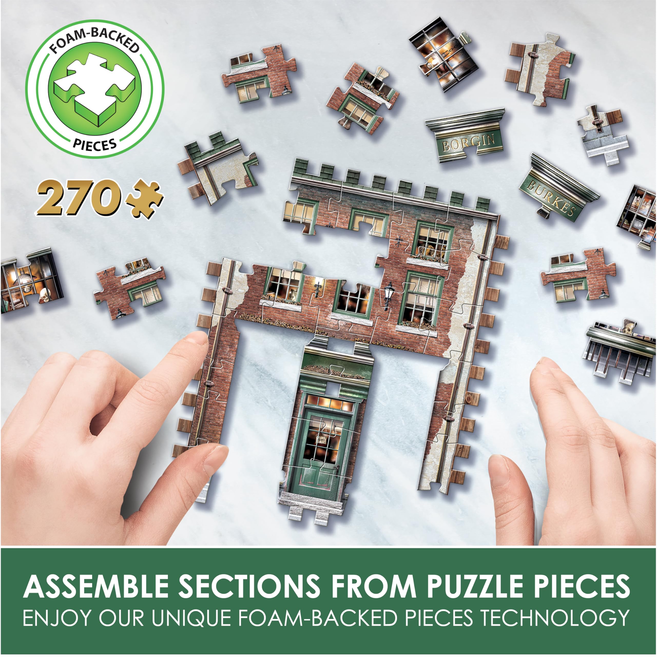 Foam-backed pieces for sturdy, repeatable building sessions.