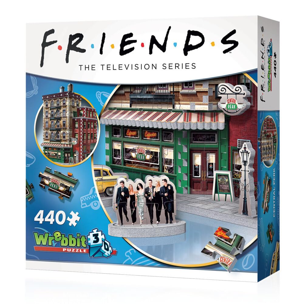 Wrebbit 3D Friends Central Perk model displayed on shelf, a nostalgic centerpiece.