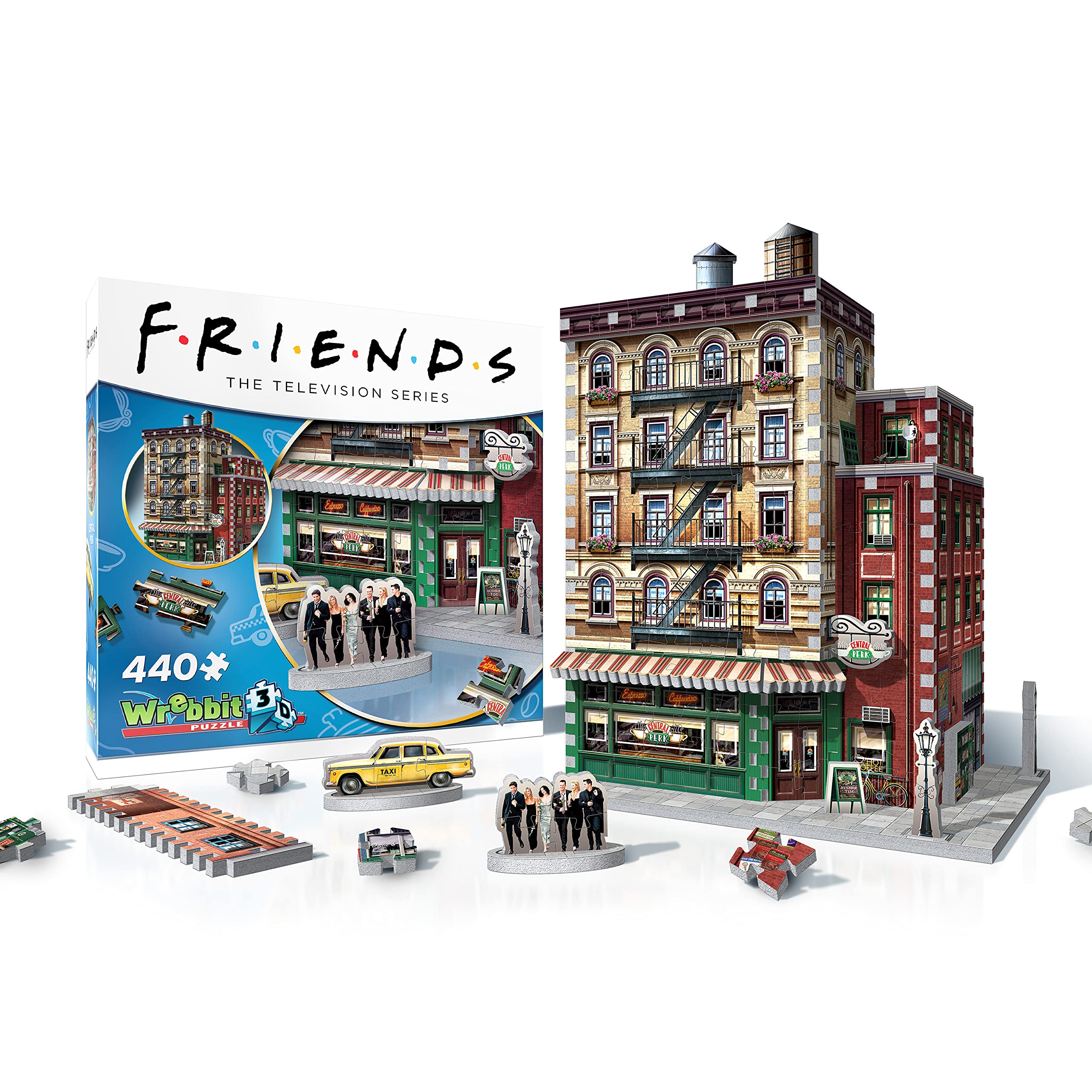 Wrebbit 3D mini standees featuring six Friends characters inside the set.