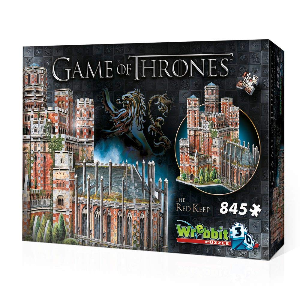 Wrebbit 3D Puzzle Red Keep front view, ideal for display and GOT fans