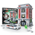 Wrebbit 3D Ghostbusters Firehouse front view with Ecto-1 for display