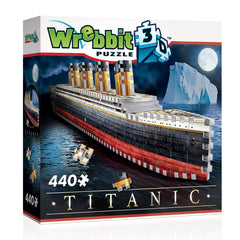 Wrebbit 3D Titanic puzzle side view emphasizes layered decks and curved hull for visual appeal