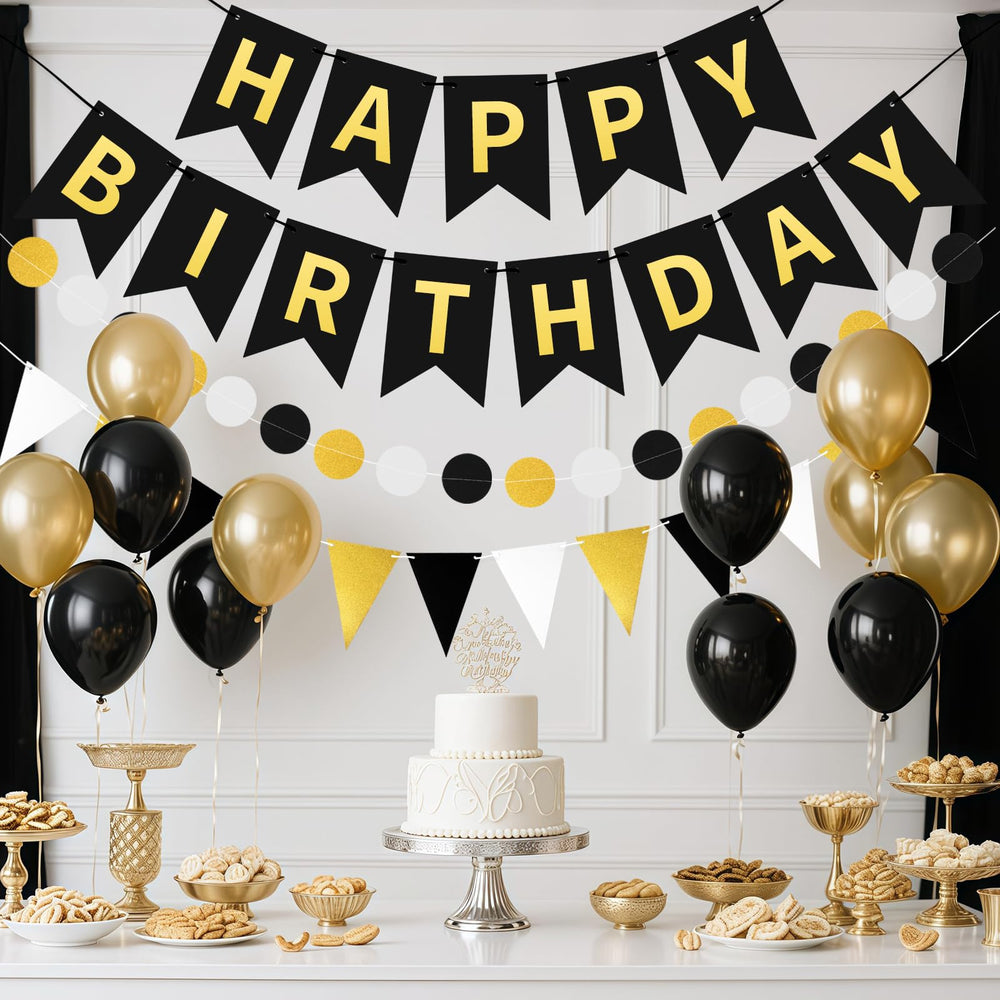 WRICHEAR triangle bunting cards for stylish birthday ambiance and versatile hanging