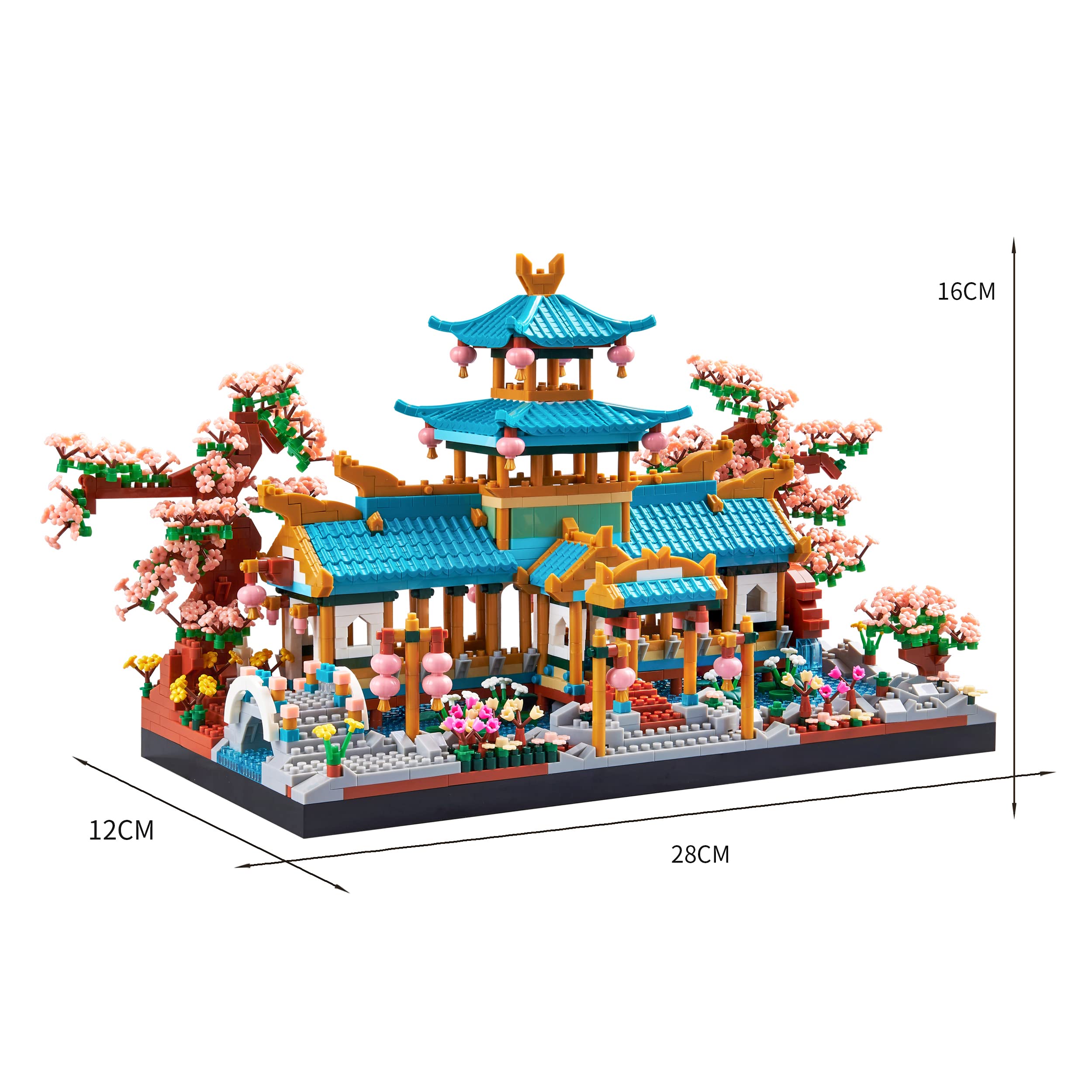 wriyvngs Suzhou Garden assembly in progress with tiny blocks and tools.
