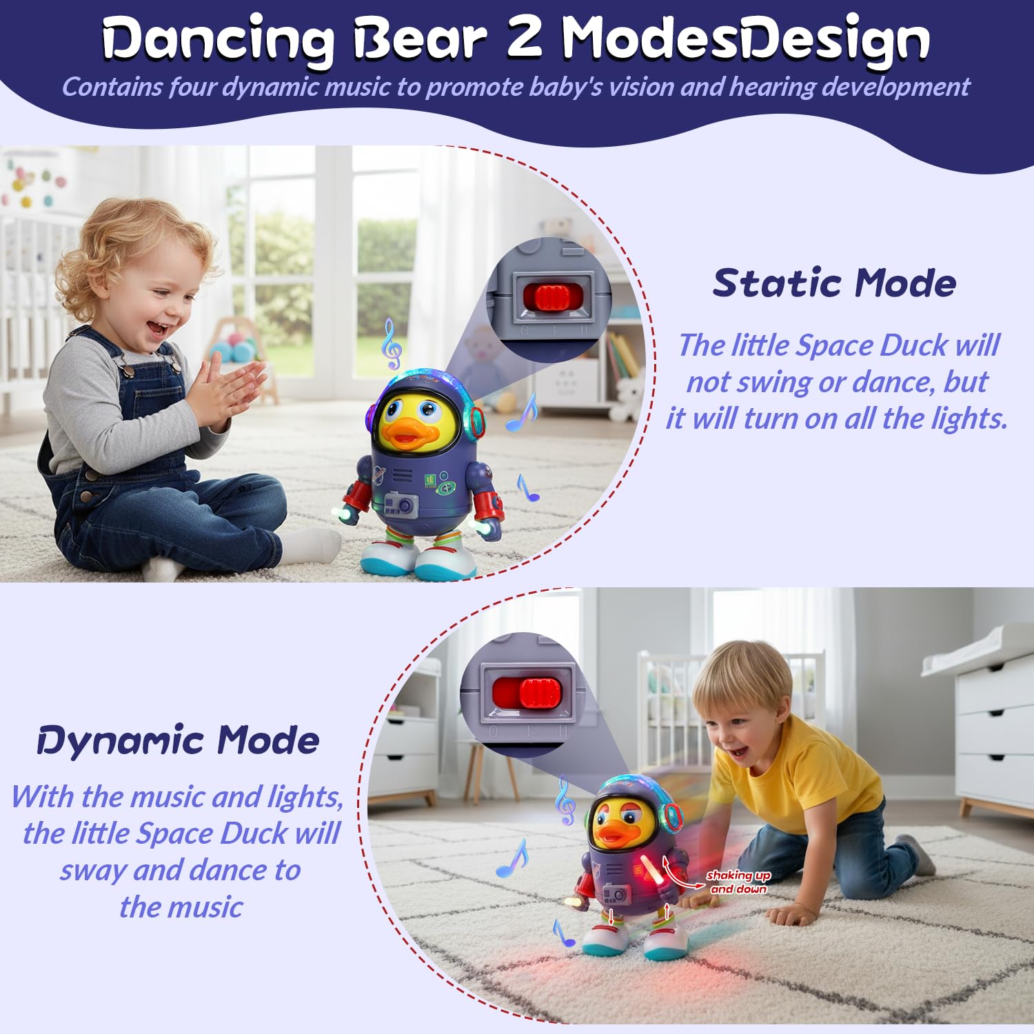 WRYBV electric dancing duck toy sings along with rhythmic movement