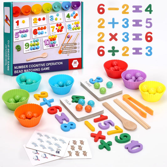 WRYBV Montessori arithmetic toy set beads for colorful math exploration and pattern building.