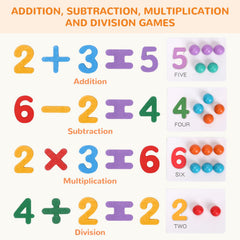 WRYBV Montessori arithmetic toy set spoons support hands-on learning and grouping tasks.