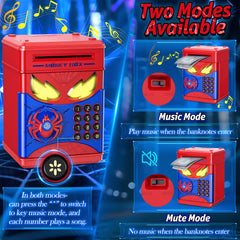 Wrystte Spider Piggy Bank top coin slot for quick deposits.