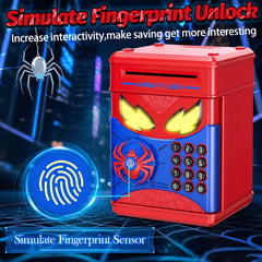 Wrystte Spider Piggy Bank fingerprint authentication enables safe access.