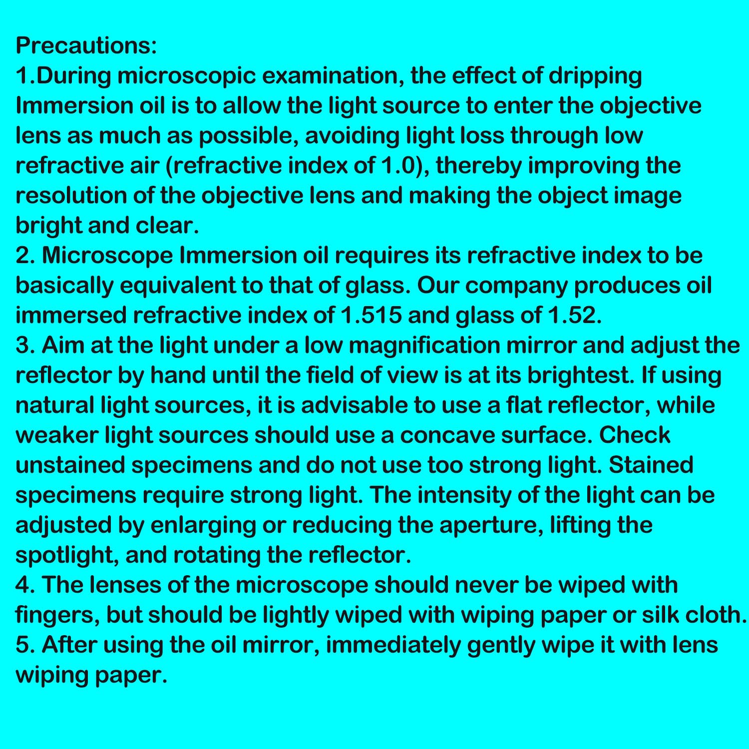 Wryxia Type A immersion oil applied to the microscope objective.