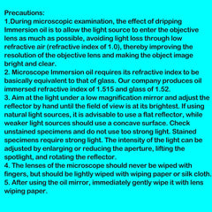 Wryxia Type A immersion oil applied to the microscope objective.