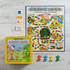 Full-sized folding gameboard evokes the 1962 look for authentic family game nights.