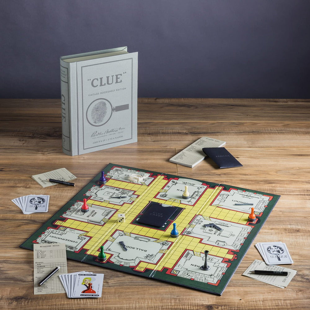WS Game Company Clue die-cast weapons in vintage style for immersive play.