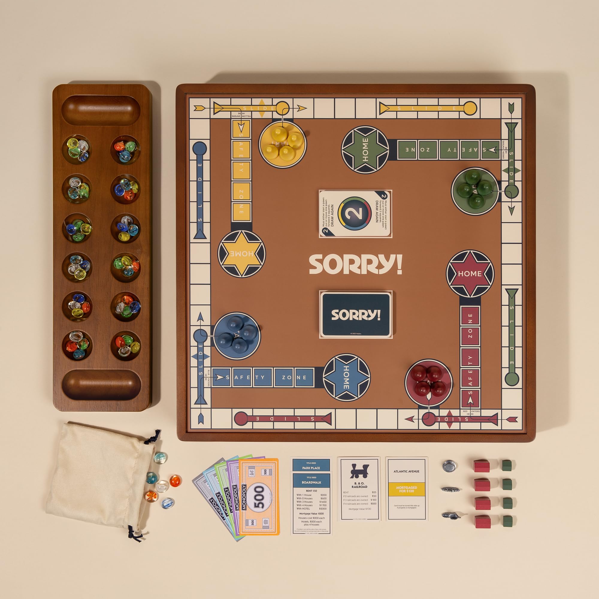 Sorry! and Mancala accessories for hours of strategic family play