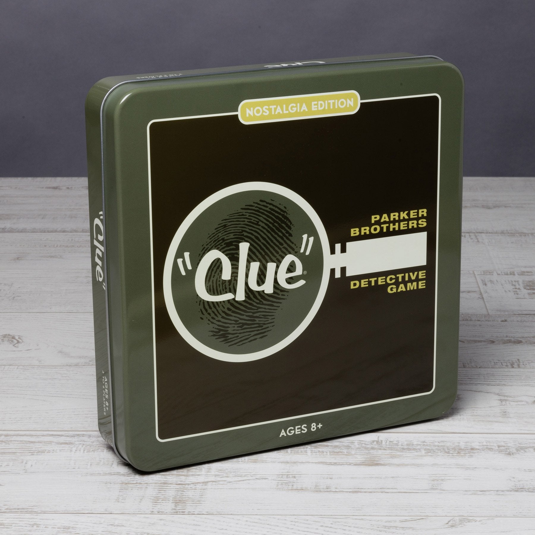 WS Game Company Clue Nostalgia vintage-style card deck and detective notes pad.
