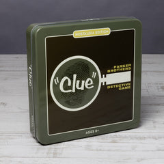 WS Game Company Clue Nostalgia vintage-style card deck and detective notes pad.