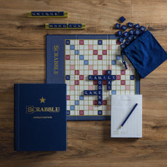 Fabric-wrapped book storage unit shown closed