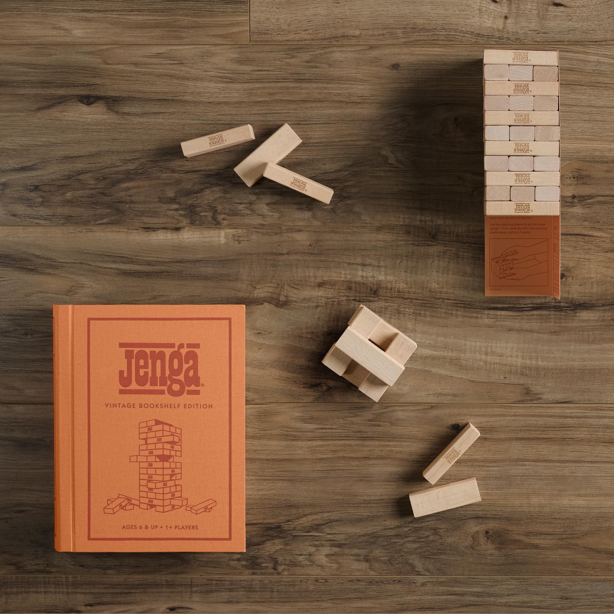 WS Game Company Jenga protective slipcase keeps components safe during storage and travel