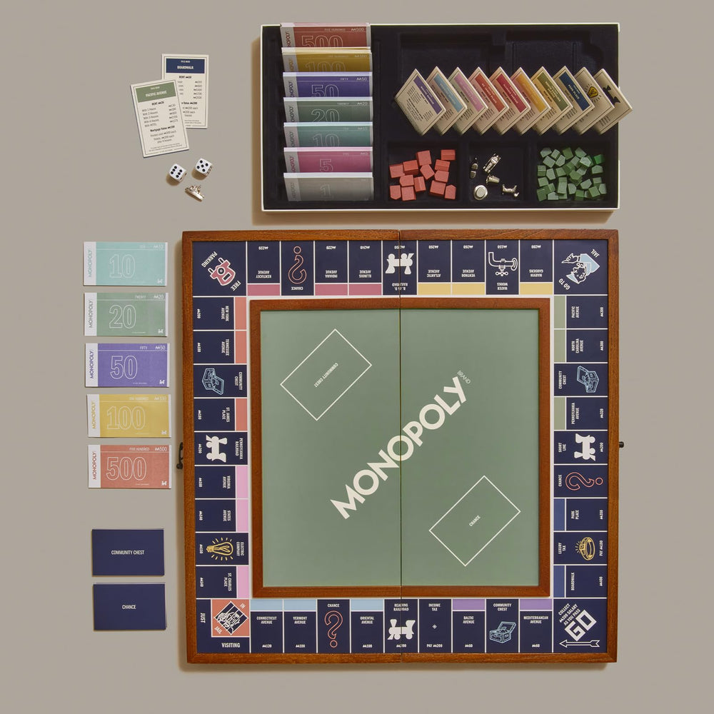 WS Game Company Monopoly Grand Folding Edition folding board closed keeps a compact footprint