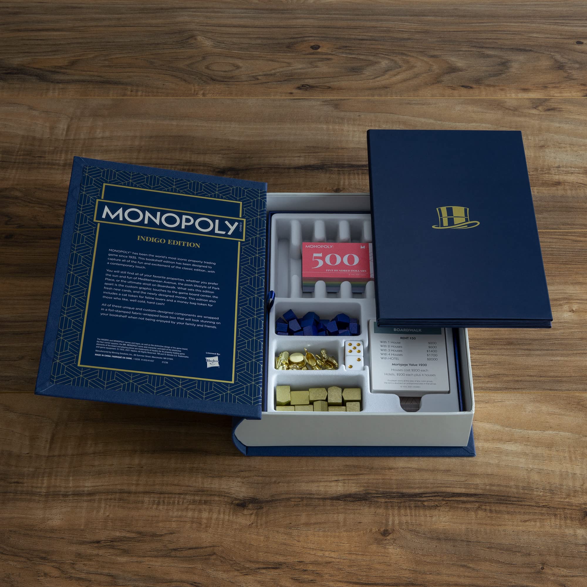 Monopoly Indigo tokens and money set for quick setup