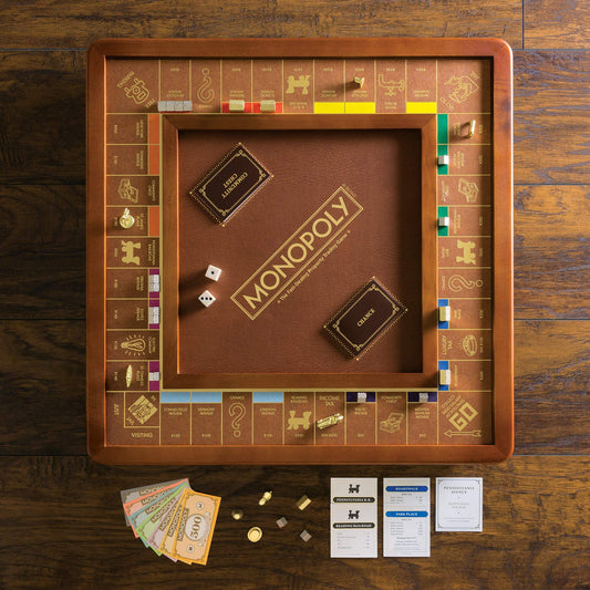 WS Game Company Monopoly Luxury Edition gold foil board enhances presentation and collectible appeal