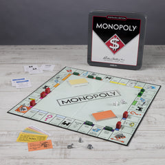 Built-in banker's tray keeps money and deeds neatly organized.